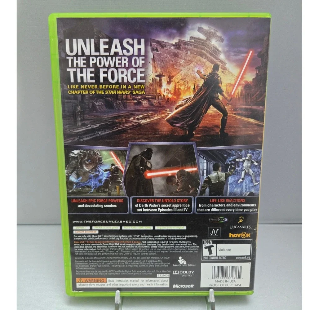 Star Wars: The Force Unleashed 2008 - Microsoft Xbox 360 - CIB W/ Manual Working